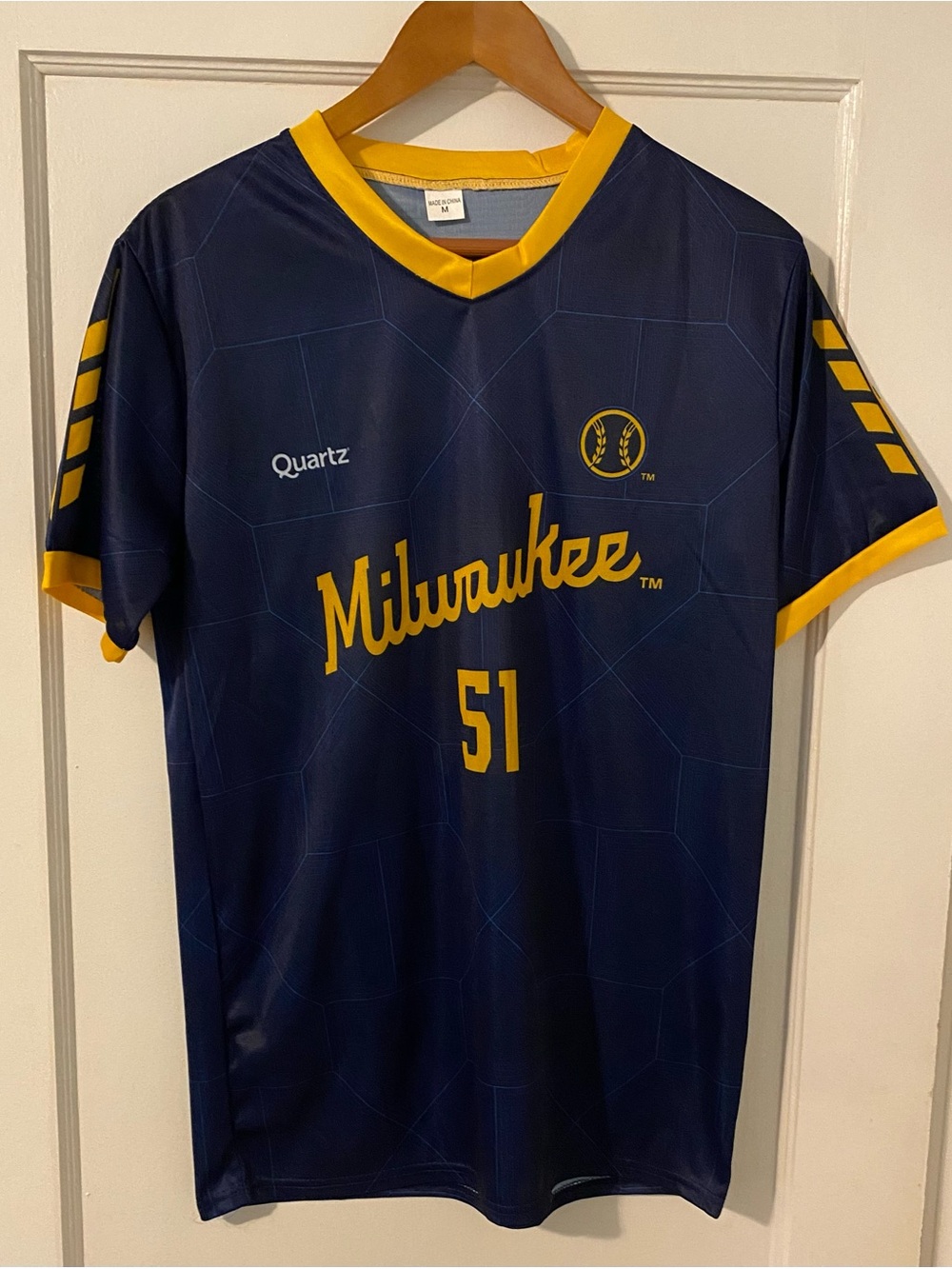 Milwaukee Brewers Freddy Peralta SGA Soccer Style Men’s Medium Jersey